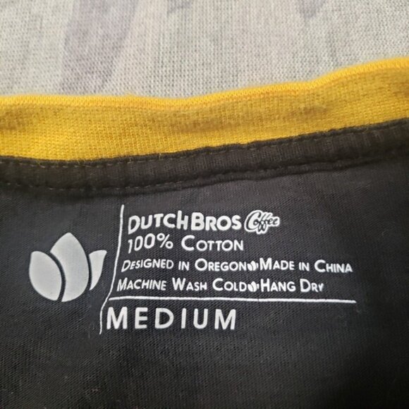 Dutch Bros Top Womens Medium Black Short Sleeve Tee Logo Coffee - Picture 5 of 10